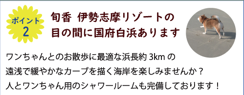 旬香 伊勢志摩リゾートの目の間に国府白浜あります